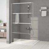 Pregrada za tuš srebrna 115 x 195 cm s prozirnim staklom ESG | shoptok.hr