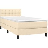  Krevet s oprugama i madracem krem 90 x 200 cm od tkanine | shoptok.hr