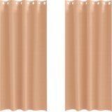 vidaXL Zavjese sa zavjesama 2 pcs Svjetlosmeđa 225 x 140 cm Poliester | shoptok.hr