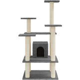 vidaXL Mačje drevo s praskalniki iz sisala temno sivo 110 cm | Shoptok.si