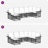  Zunanja garnitura za sedenje 7 pcs Črna in Temno siva Poliester, (5000270402) | Shoptok.si