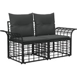  Sjedeća garnitura za vrt 14 kom. Crna i tamno siva poliratan | shoptok.hr