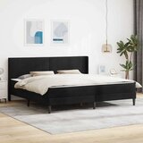  Okvir kreveta s madracem s uzglavljem 2 pcs Crna Baršun - Crna 180 x 200 cm | shoptok.hr