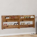 vidaXL Omare za čevlje na steni 2 pcs Stari les 60 x 18 x 60 cm | Shoptok.si