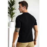 Dewberry 33307 Mens Crew Neck Short Sleeve Thin Knit Sweater-BLACK | Shoptok.si