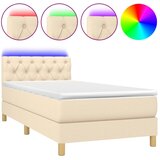 Maison Chic Box spring postelja - Vzmetna postelja z vzmetnico LED krem 80x200 cm blago SL15110, (21907291) | Shoptok.si