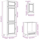  7-dijelni set kuhinjskih ormarića "Porto" od crnog inženjerskog drva | shoptok.hr