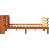  Okvir kreveta s uzglavljem voštano smeđi 180x200 cm od borovine - Voštano smeđa 180 x 200 cm | shoptok.hr