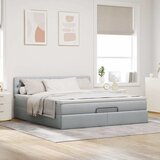  Otomanski krevet s madracem svijetlosivi 160x200 cm tkanine | shoptok.hr