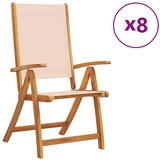  The Living Store Zložljivi vrtni stoli 8 kosov trden akacijev les in tekstil - Zložljiv Vrtni Stol Zložljivi Vrtni Stoli, (21460239) | Shoptok.si