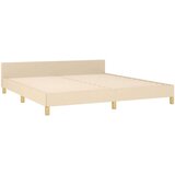 Posteljni okvir z vzglavjem krem 160x200 cm blago, (20905431) | Shoptok.si