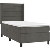  box spring s madracem LED tamnosivi 100x200 cm baršun | shoptok.hr