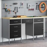  Radni ormar s ladicama 3 kom. Crna Inženjerska drva i čelik | shoptok.hr