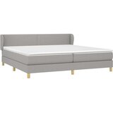  Box spring postelja z vzmetnico svetlo siva 200x200 cm blago, (20727265) | Shoptok.si
