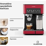 Klarstein 1,8 l aparat za kavo s penilnikom mleka, 20 bar vzvodni aparat za kavo, majhen aparat za mleto kavo s 1350 W, baristični aparat za kavo za ledeni cappuccino latte espresso | Shoptok.si