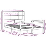 vidaXL Krevet s regalom za knjige bez madraca 120x200 cm od borovine | shoptok.hr