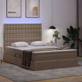  Krevet S LED lampica s uzglavljem Kapućino 140 x 200 cm PVC | shoptok.hr