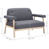  Dvosjed od tkanine tamnosivi | shoptok.hr