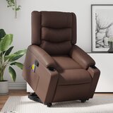 Maison Chic masažni naslanjač - Relax naslanjač s funkcijo vstajanja rjavo umetno usnje, (22062596) | Shoptok.si