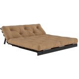 Karup Design Rjava raztegljiva sedežna garnitura 160 cm Roots Black Night – | Shoptok.si