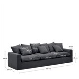 Kave Home Antracitno siva lanena sofa 340 cm Nora – | shoptok.hr