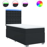  Krevet s oprugama i madracem crni 80 x 200 cm od umjetne kože | shoptok.hr