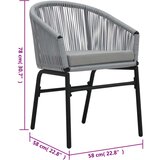  3-dijelni bistro set od PE ratana s jastucima sivi | shoptok.hr