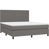 Krevet s oprugama i madracem sivi 160x200 cm od umjetne kože | shoptok.hr