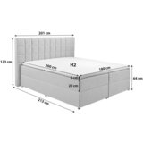 MID.YOU POSTELJA Z VZMETNICO 180 cm x 200 cm , tekstil, leseni material siva | Shoptok.si