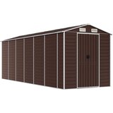 Vrtna kućica smeđa 191x555x198 cm pocinčani čelik | shoptok.hr