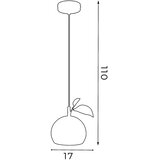 Viseći luster APPLE na kablu, 1xE27/15W/230V, zelena | Eponuda.com