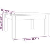  Stolić za kavu crni 55x55x30 cm od masivne borovine | shoptok.hr