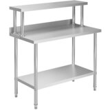 Shumee Kuhinjska delovna miza s polico 120x60x120 cm nerjaveče jeklo, (20722674) | Shoptok.si