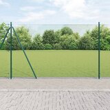 vidaXL zavarena žičana ograda s 7 ispušnih stupova Zelena 1.4x10 m Čelik | shoptok.hr