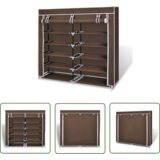 The Living Store Omara za čevlje iz blaga s prevleko 115 x 28 x 110 cm rjava - Omarica Za Čevlje, (21744714) | Shoptok.si