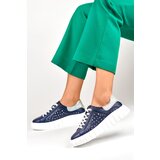 primohurt Granatowe buty sportowe damskie ze skóry naturalnej | Shoptok.si