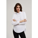 Marisse White Shirt With Decorative Buttons On The Neckline And Sleeves Cene