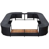Poli kvadraten okvir za masažno kad črn 268x268x55 cm poli ratan | Shoptok.si