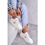 PA2 Women's Sport Leather Shoes Tied White and Blue Ariva | ePonuda.com