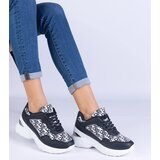 Gemre Black women's sports sneakers with metallic insert Ferenda | Shoptok.si