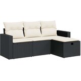  4-dijelni set vrtnih sofa od poliratana s jastucima crni | shoptok.hr