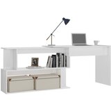  Kutni radni stol sjajni bijeli 200x50x76 cm konstruirano drvo | Eponuda.com