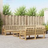 Set vanjskih sofa 9 kom. Bijela i bež Poliester | shoptok.hr