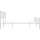  Metalni okvir kreveta uzglavlje i podnožje bijeli 193x203 cm | shoptok.hr