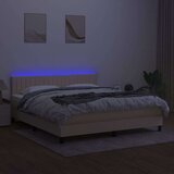  Krevet box spring s madracem LED krem 160x200 cm od tkanine | shoptok.hr