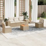  6-dijelni set vrtnih sofa s jastucima bež od poliratana | shoptok.hr