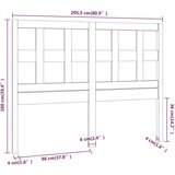  Posteljno vzglavje črno 205,5x4x100 cm trdna borovina, (20644481) | Shoptok.si