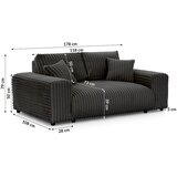 Ropez Tamno siva sofa od samta 178 cm Justin – | shoptok.hr