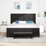  Krevet s opruga kutije s uzglavljem Crna 200 x 180 cm Baršun | shoptok.hr