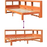  Krevet s regalom za knjige bez madraca 75 x 190 cm od borovine | shoptok.hr
